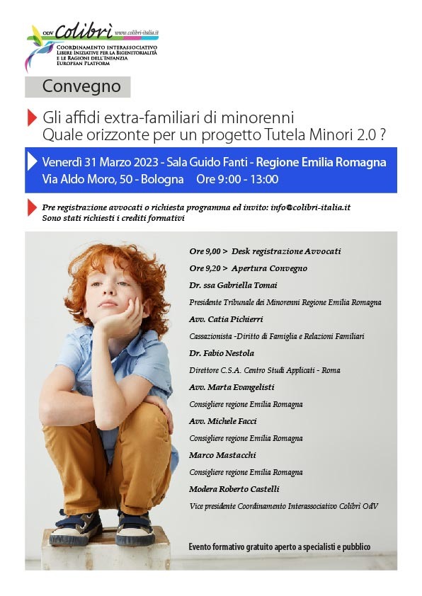 Gli Affidi Extra-familiari Di Minorenni – Quale Orizzonte Per Un Progetto Tutela Minori 2.0? – Convegno Bologna 31 Marzo 2023